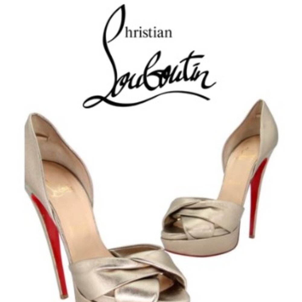 Authentic Christian Louboutin gold 105 heel Sz38.5